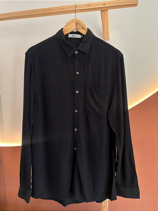 Camisa ML Viscolinho - Preta