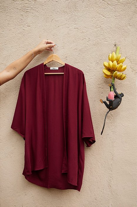 Kimono Viscose - Vinho Jambo