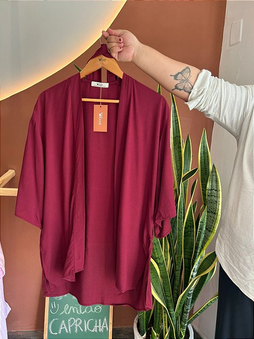 Kimono Viscose - Vinho Jambo