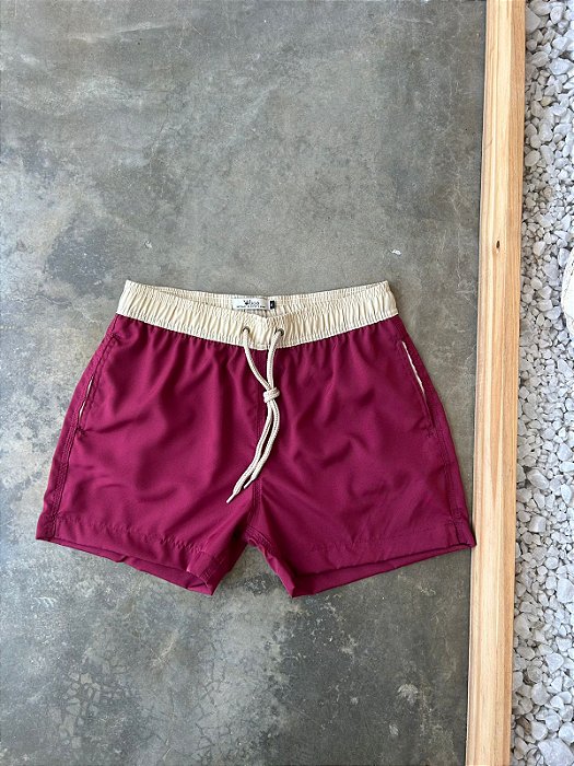 Short PRAIA BICOLOR - Vinho