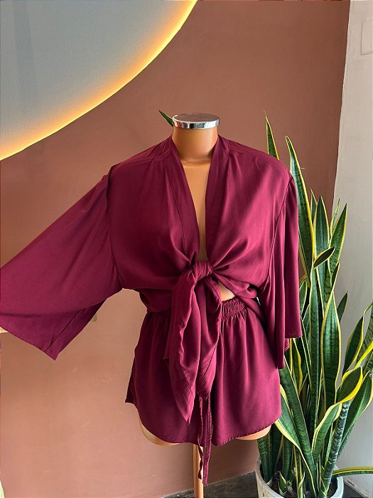 Short Pirangi Viscose - Vinho Jambo