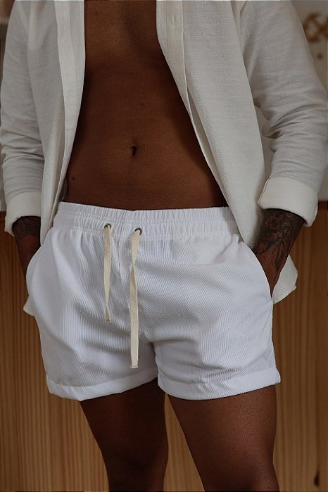 Short RETRÔ Veludo Cotelê - Branco