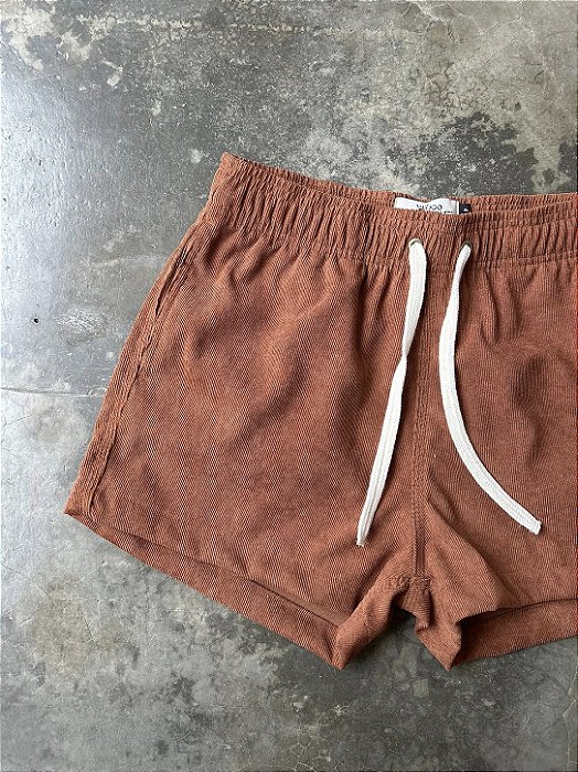 Short RETRÔ Veludo Cotelê - Terracota