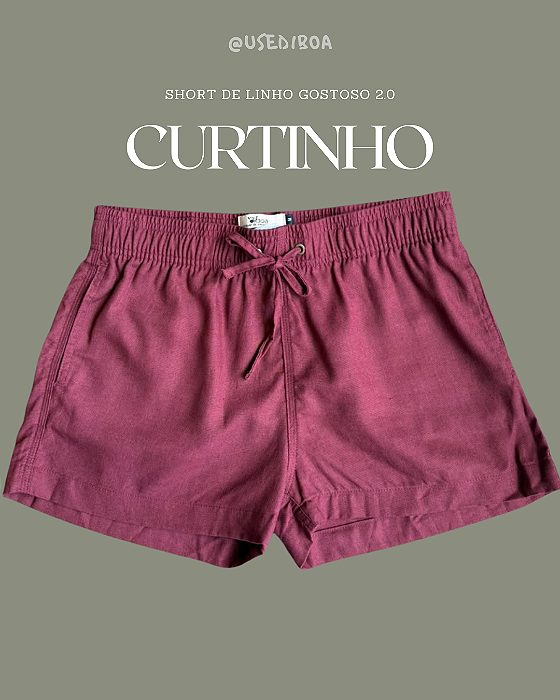 Short Linho Misto Curto Gostoso 2.0 - Vinho Açaí