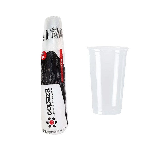 Copo Descartável Transparente Copaza 440ml C/ 50u