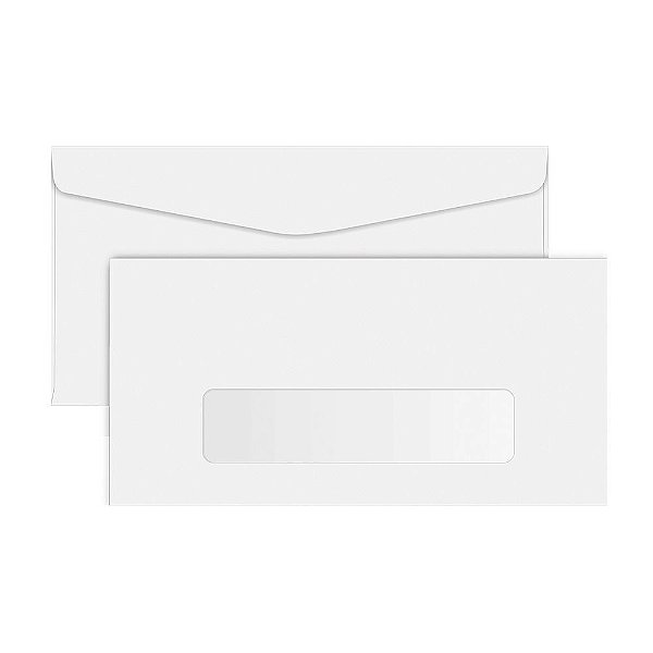 Envelope C Janela Branco ofício 114x229 75 Gr