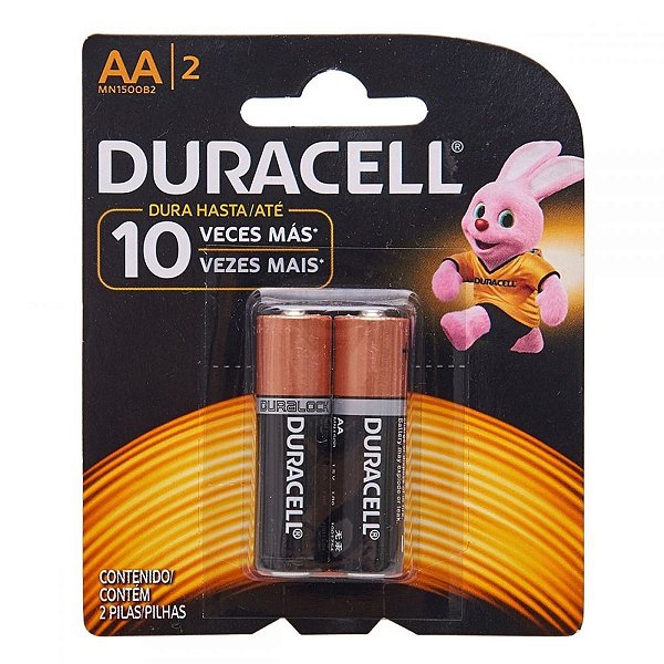 Pilha Alcalina Duracell Pequena AA PACOTE 2U