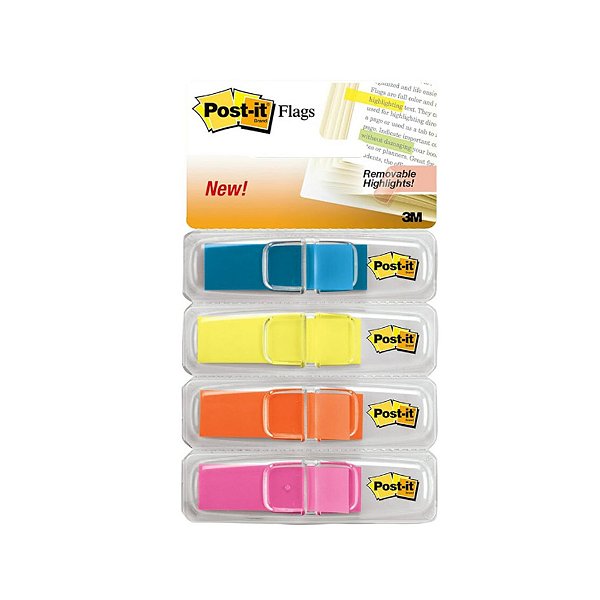 Post-it Lembrete Flags 3M 4 Cores 140fls