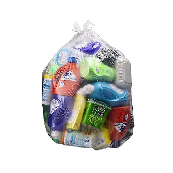 Saco de Lixo Transparente 60L 100 Unidades