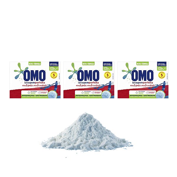 Sabão Em Pó Omo 400 Gramas Lavagem Perfeita Kit 3