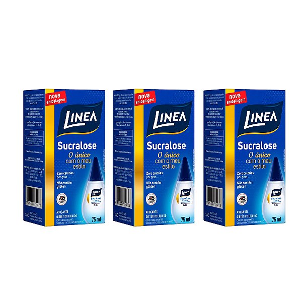 Adoçante Liquido Linea Sucralose 75ml Kit 3
