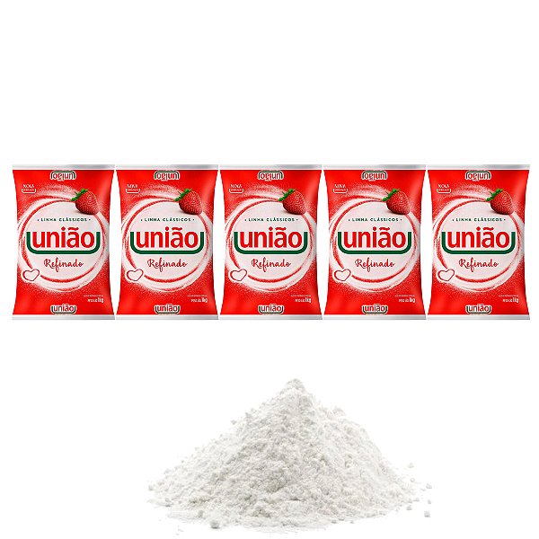 Açúcar Refinado União 1kg Kit 5