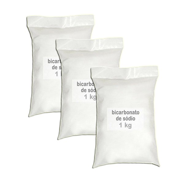 Bicarbonato de sódio Solúvel 1 kg Kit 3