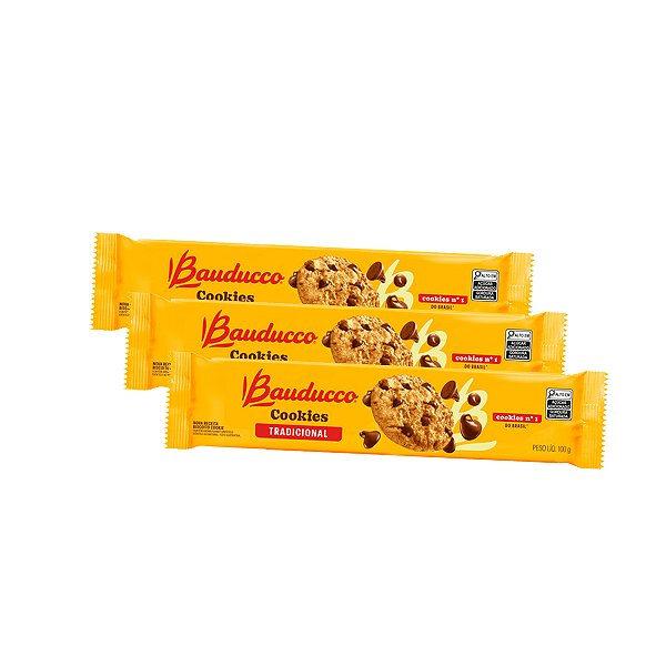 Biscoito Bauducco Cookies Tradicional Kit 3