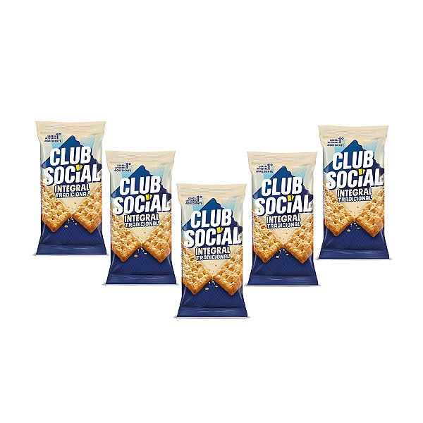 Biscoito Salgado Club Social Integral C 6 Unidades Kit 5