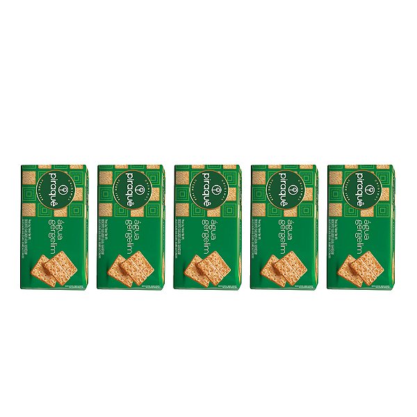 Biscoito Salgado Piraquê Água e Gergelim Kit 5