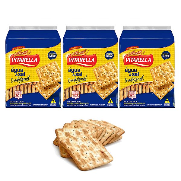 Biscoito Vitarella Água E Sal Kit 3