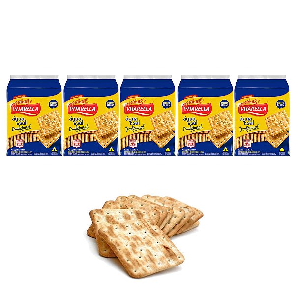 Biscoito Vitarella Água E Sal Kit 5