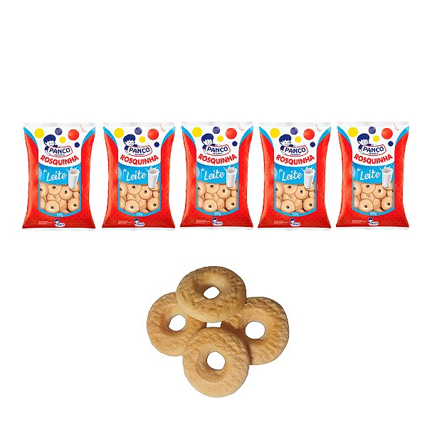Biscoito Rosquinha de Leite Panco 500 G Kit 5