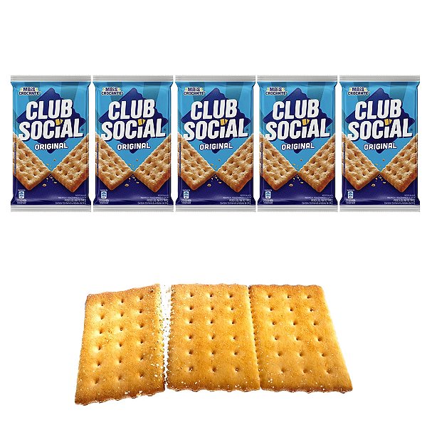 Biscoito Salgado Club Social Pacote Com 6 Unidades Kit 5