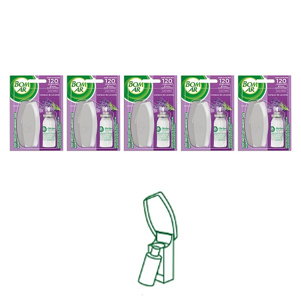 Bom Ar Click Spray Campos De Lavanda Kit 5
