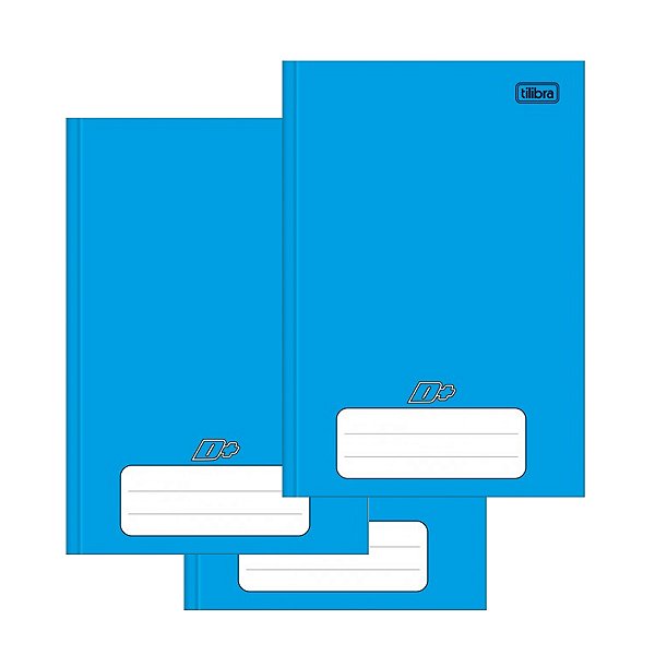 Caderno Brochura Capa Dura Azul 48 Folhas Kit 3