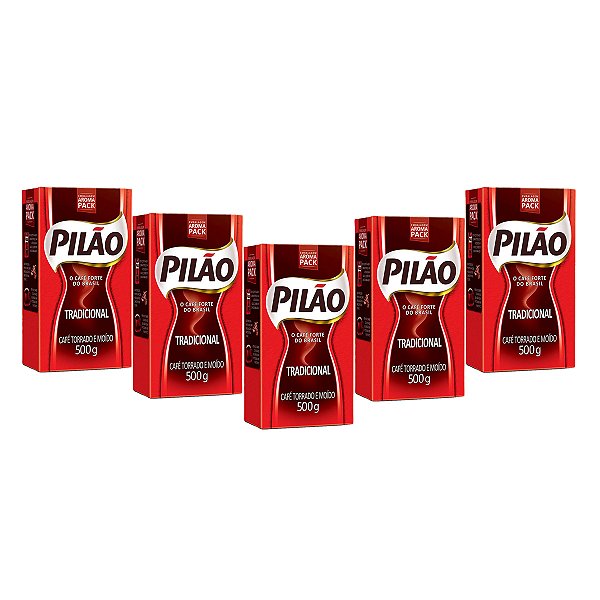 Café Pilão Torrado E Moído Tradicional Vácuo 500g Kit 5