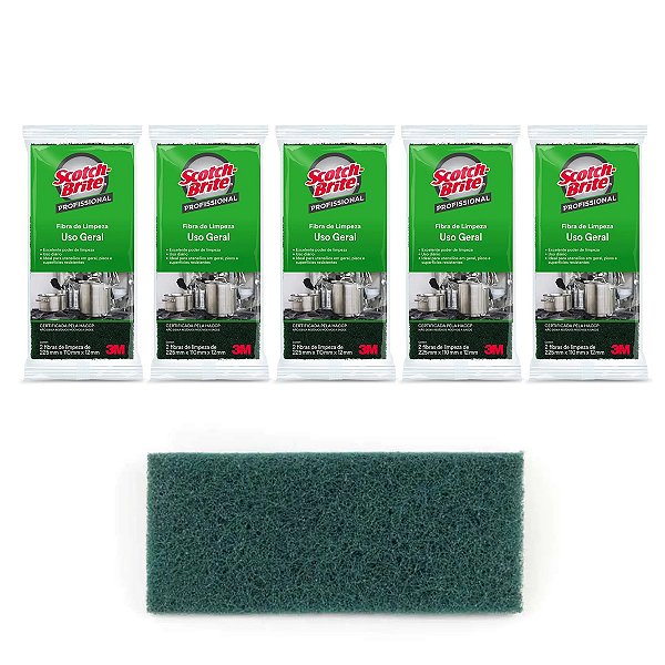 Bucha Fibra Verde De Limpeza E Uso Geral Kit 5