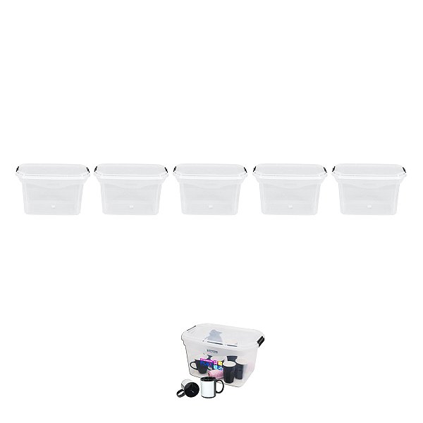 Caixa Organizadora Plástica 29L Sanremo Sr941 Kit 5
