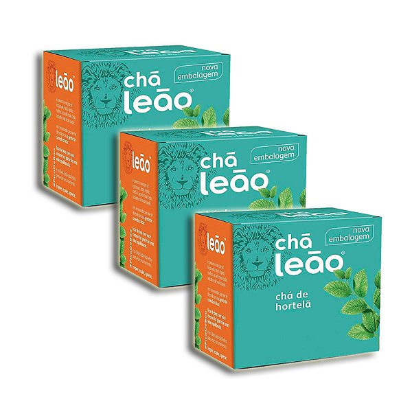 Chá Hortelã Com 10 Saquinhos  Leão Kit 3