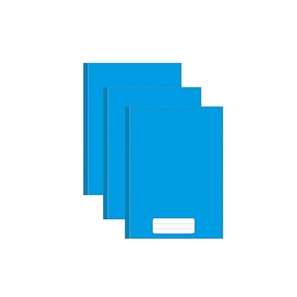 Caderno Brochurão Capa Dura Azul 20x27 96 folhas Kit 3