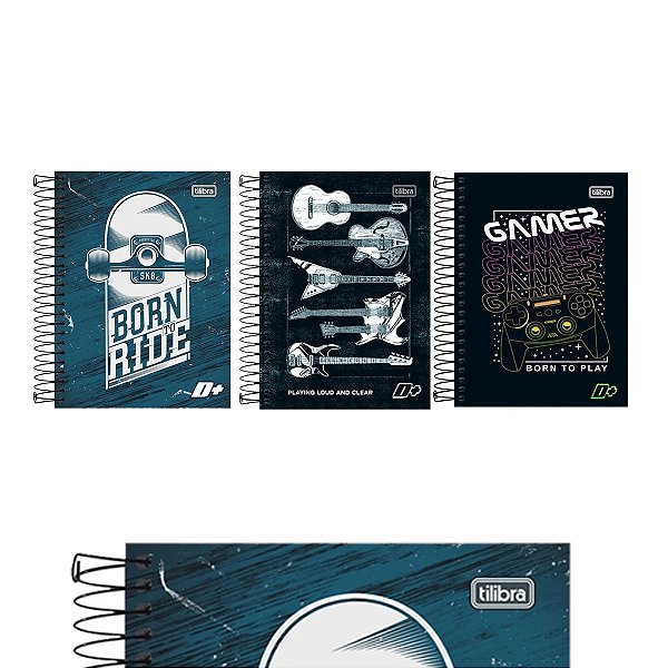 Caderno Uni 1 Matéria 96 Folhas Capa Sortida Kit 3