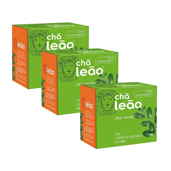 Chá Leão Verde Com 10 Saquinhos Kit 3