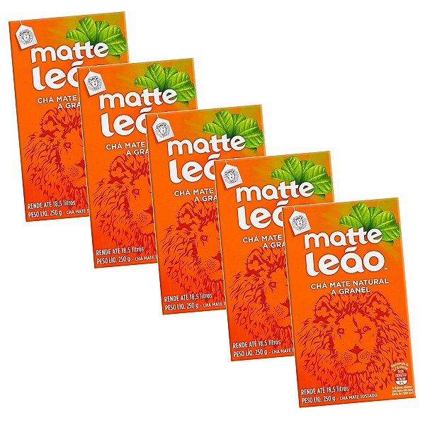 Chá Matte Leão Mate Original Em Ervas 250 gr Kit 5