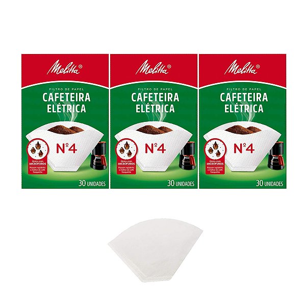 Coador De Café De Papel Filtro Melitta N4 Kit 3
