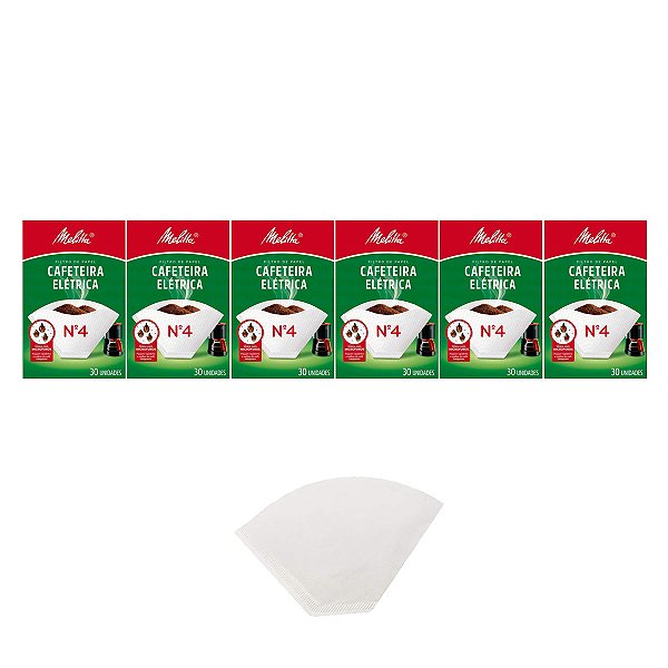 Coador De Café De Papel Filtro Melitta N4 Kit 6
