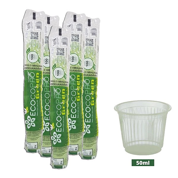 Copo Biodegradável Ecocoppo Green 50ml 100un Kit 5