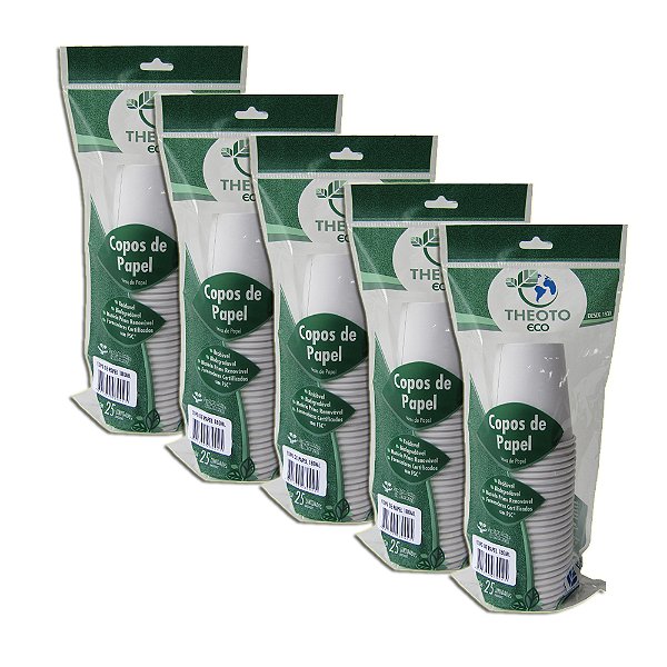 Copo De Papel Biodegradável 180 ml Kit 5