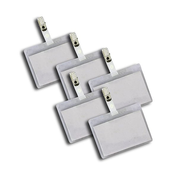 Crachá Mole Identificador Pvc Com Presilha 9x7cm Kit 5