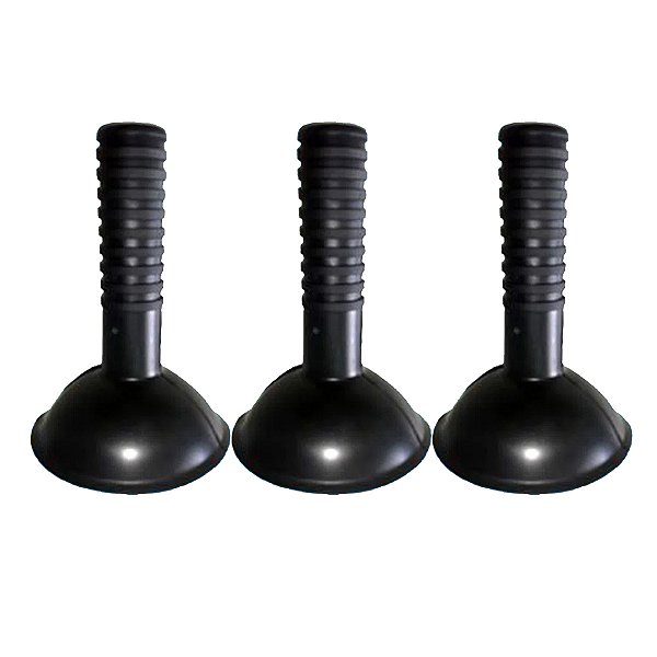 Desentupidor de Pia de Mão Pequeno Preto Em Borracha Kit 3
