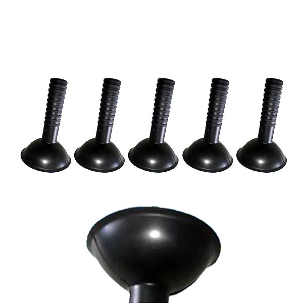 Desentupidor de Pia de Mão Pequeno Preto Em Borracha Kit 5