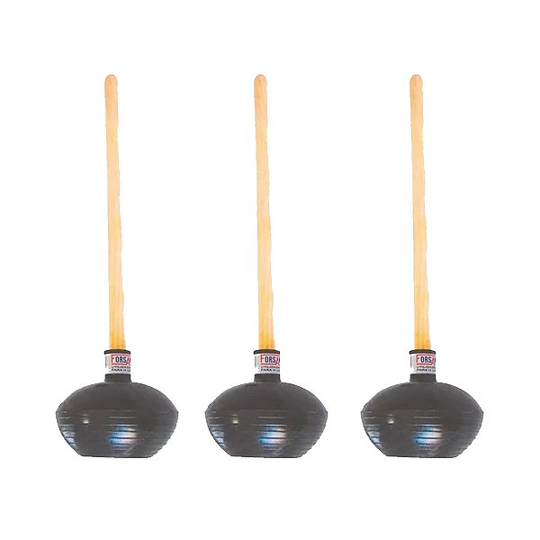 Desentupidor de Vaso Sanitário Com Cabo 60CM Kit 3