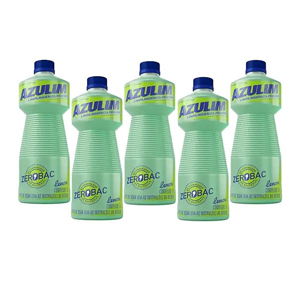 Desinfetante Asseptegel Azulim Zerobac Lemon 1 Litro Kit 5