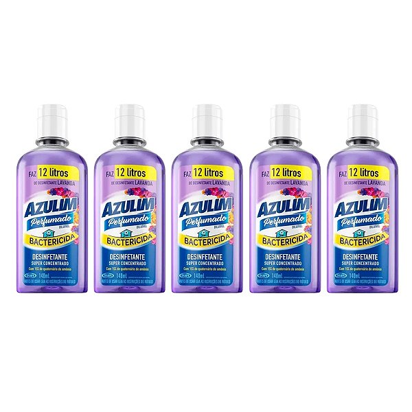 Desinfetante Azulim Lavanda Concentrado Duradouro Kit 5