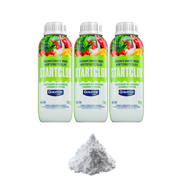 Desinfetante Sanitizante P Verduras Legumes e Frutas Kit 3