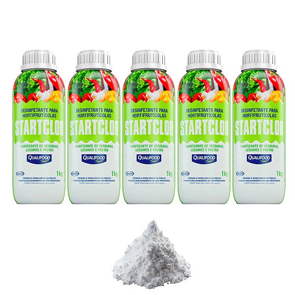Desinfetante Sanitizante P Verduras Legumes e Frutas Kit 5