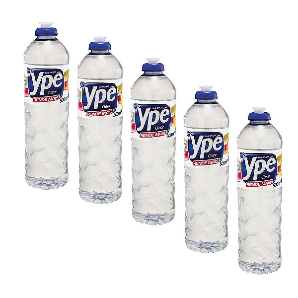 Detergente Lava Louças Ypê Clear  500ml Kit 5