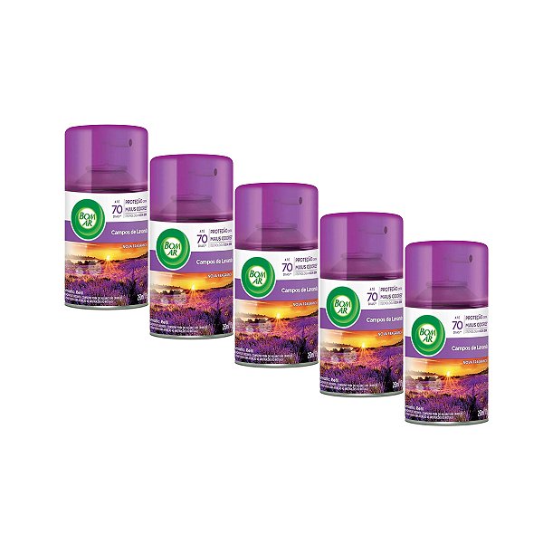 Desodorizante Bom AR Ar Wick Campos De Lavanda 250Ml Kit 5
