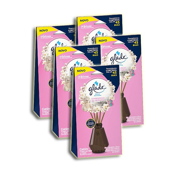 Difusor de Aromas Glade Lembranças de Infância 100ml Kit 5
