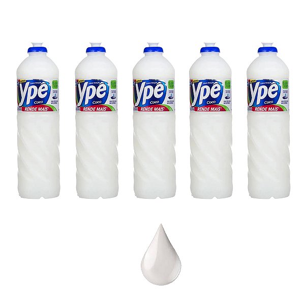 Detergente Lava Louças Ypê Coco Toque Suave 500ml Kit 5